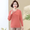 Mom's autumn knitted base layer 2022 new style Middle-aged women's stylish and youthful top, loose thin sweater for middle-aged and elderly people Application Scenario